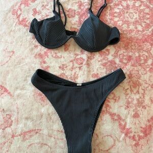 Target Black Ribbed Bikini Set